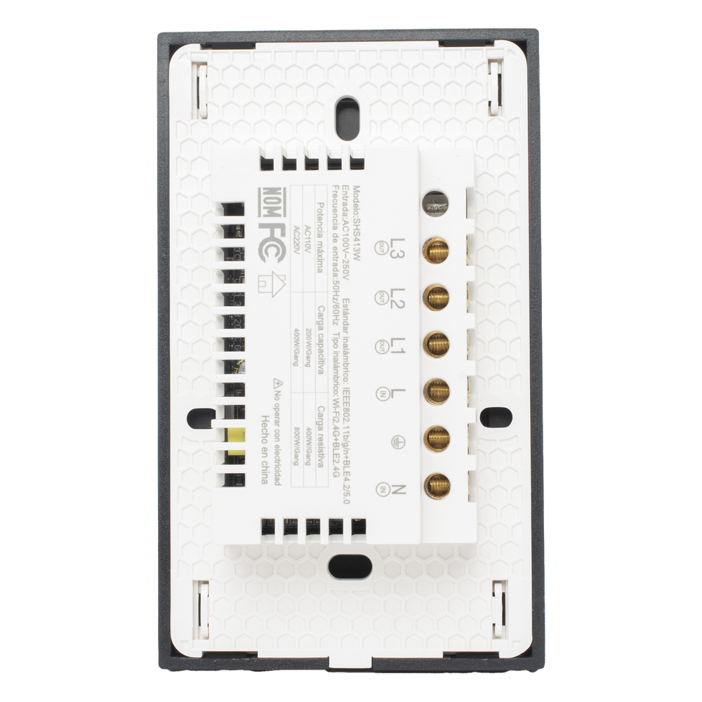 (Wifi) Apagador switch inalámbrico WIFI, control de 3 regresos de carga, 110V