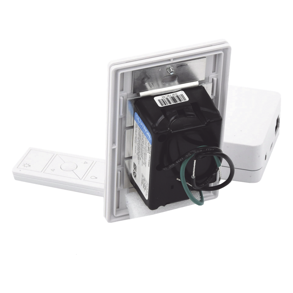 Kit de inicio Caseta Wireless con hub Smart Bridge, atenuador de pared, control Pico y placa Claro para controlar la iluminación desde la app Lutron