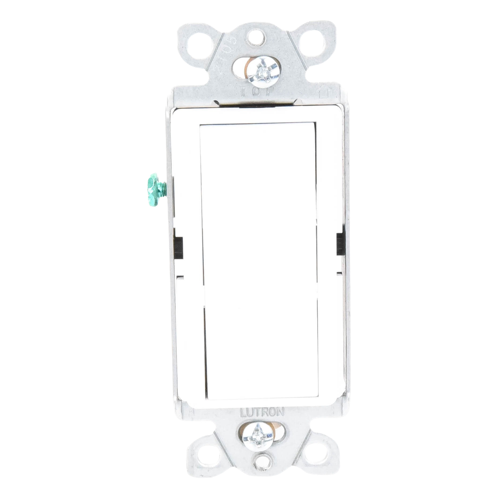 Interruptor de pared unipolar tipo paleta de 15 A, 120/277 V, para conmutación de iluminación y cargas de motor, línea Satin Colors en acabado Snow satinado