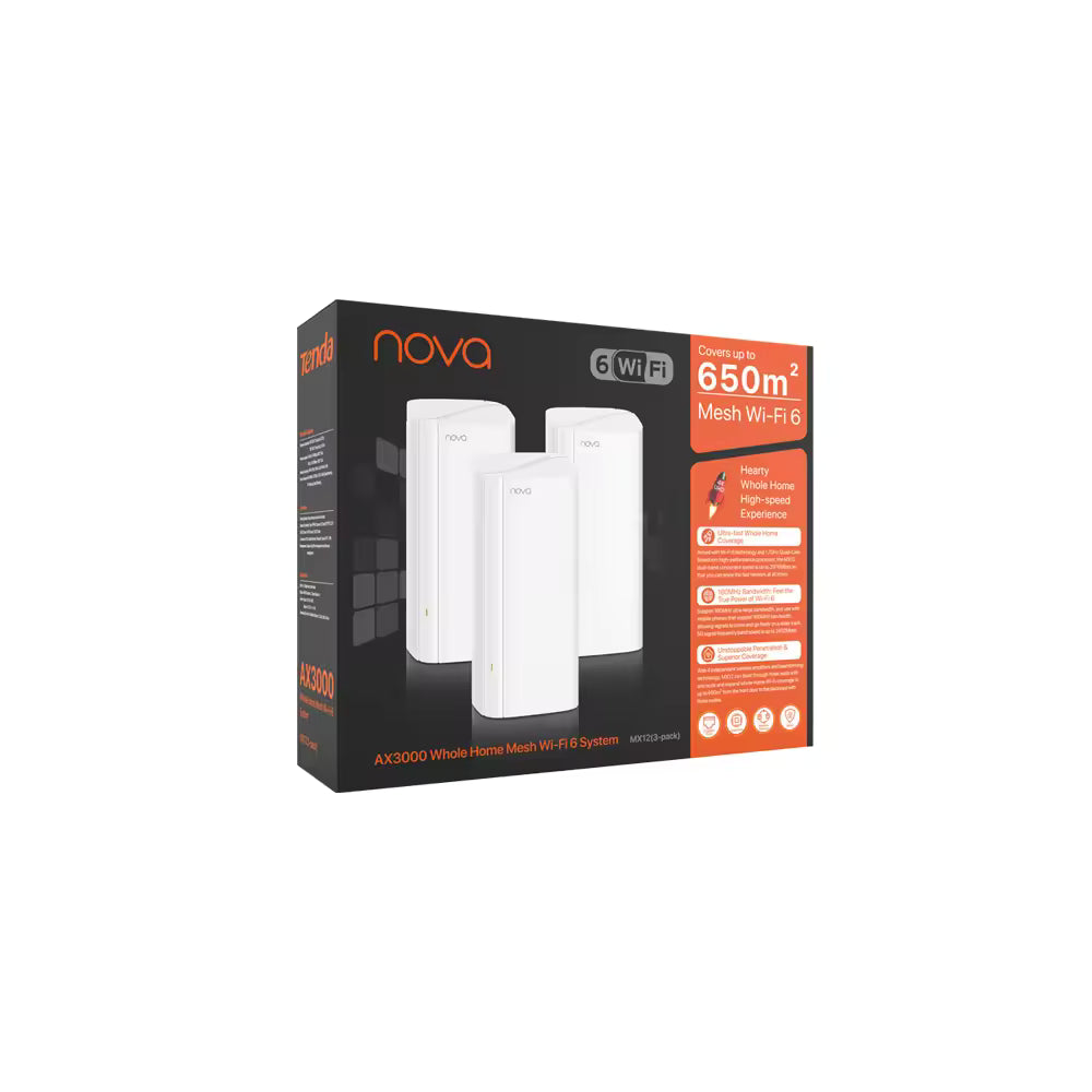 Sistema Mesh Wi-Fi 6 Tenda Nova MX12 (Paquete de 3)