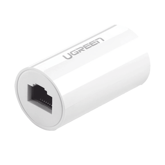 Acoplador y Protector (Extensor de Cable Ethernet RJ45) | 1000Mbps | Compatibilidad con Cat7/Cat6/Cat5e | Compatible con POE | Ign�fugo | ABS | Color Blanco