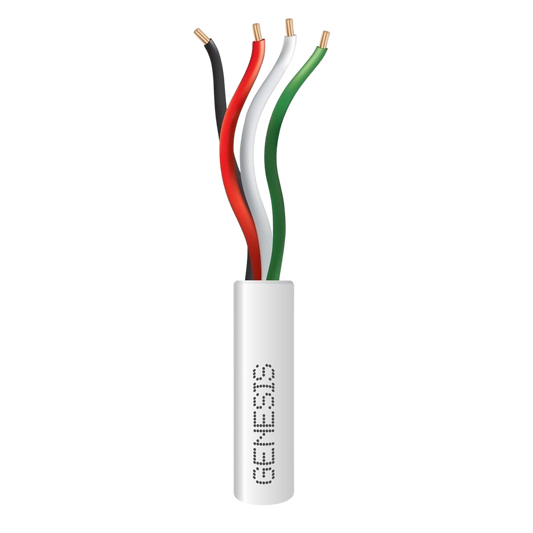 Bobina de 305 Metros (1000 Pies) / Cable de Cobre / 4 x 22 AWG / Riser / Color Blanco / Para Aplicaciones de Alarmas de Intrusi�n y Automatizaci�n