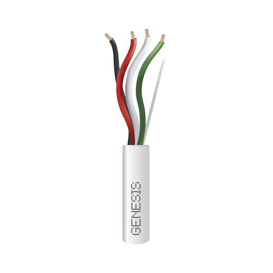 Bobina de 305 Metros (1000 Pies) / Cable de Cobre / 4 x 18 AWG / Riser / Color Blanco / Para Aplicaciones de Alarmas de Intrusi�n/Control de Acceso/ Automatizaci�n / Interfonos y Tv Porteros