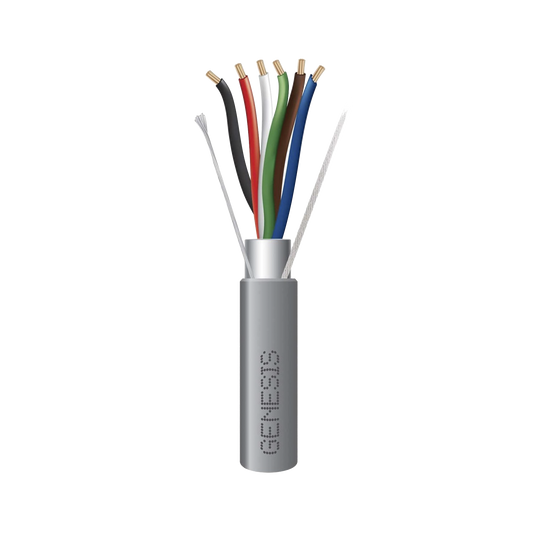Bobina de 305 Metros (1000 Pies) de Cable / 6 x 22 AWG Blindado / Riser / Color Gris / Para Aplicaciones de Audio, Seguridad y Control