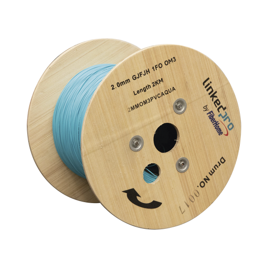 Fibra Óptica Multimodo OM4, 2 mm, Simplex, Tight Buffer (900 micras), Precio Por Metro, (Hasta 2000 Metros en un Solo Tramo de Cable)