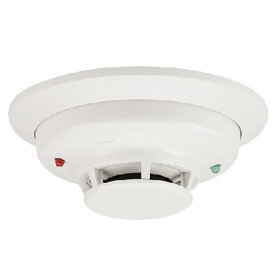 Detector fotoeléctrico de humo de 2 hilos con sensor térmico fijo a 57 grados C, para sistemas convencionales