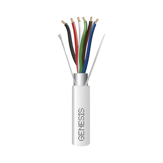 Carrete de 305 Metros (1000 Pies) / Cable de Cobre / 6 x 18 AWG / Plenum / Color Blanco / Blindado / Para Aplicaciones de Alarmas de Intrusi�n / Control de Acceso / Automatizaci�n / Interfonos y Tv Porteros