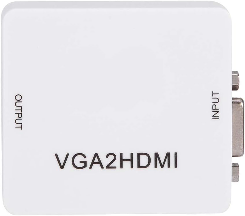 Convertidor VGA a HDMI, 1080P 60Hz Mini VGA Video / 3.5mm Audio a HDMI Convertidor Adaptador Caja, Soporte HDTV, para PC, Laptop, Computadora, DVD
