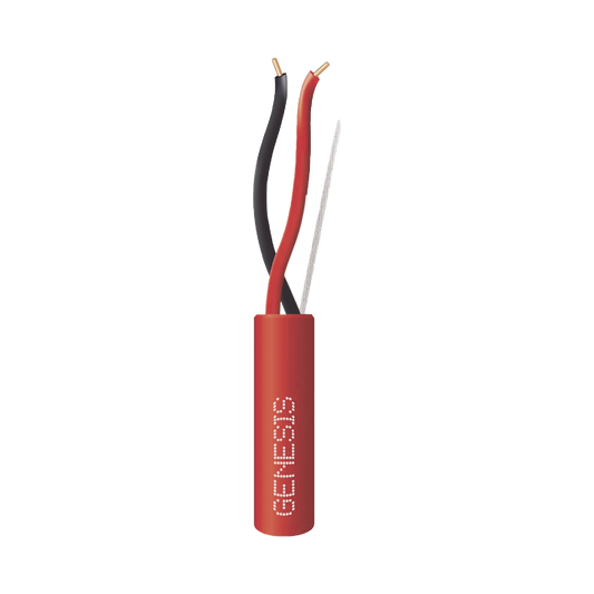 Bobina de 152 Metros (500 Pies) de Alambre / 2 x 18 AWG / Riser / Resistente al Fuego / Color Rojo / Tipo FPLR- CL3R - C(UL) -FT4 / Para Sistemas Contra Incendio o Sistemas de Evacuaci�n