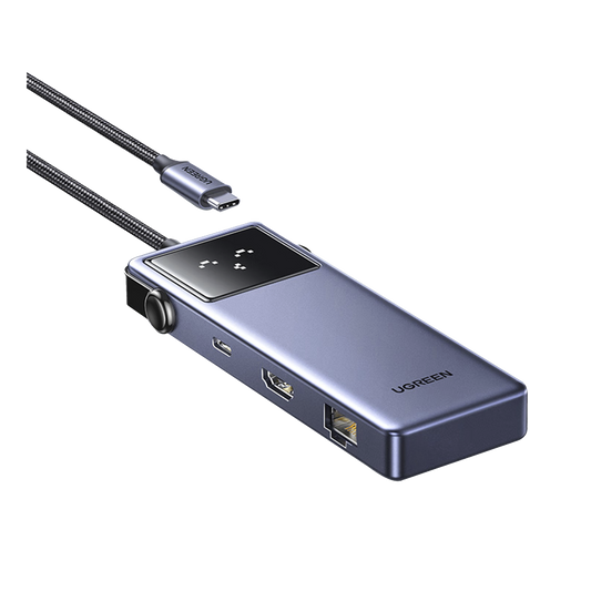 Hub USB-C 7 en 1 / USB-C a HDMI 4K 60Hz / 2x USB-A 3.0 + USB-C 3.0 + USB-A 2.0 / Gigabit Ethernet / PD 100W / Cable 20 cm (7.9 in)