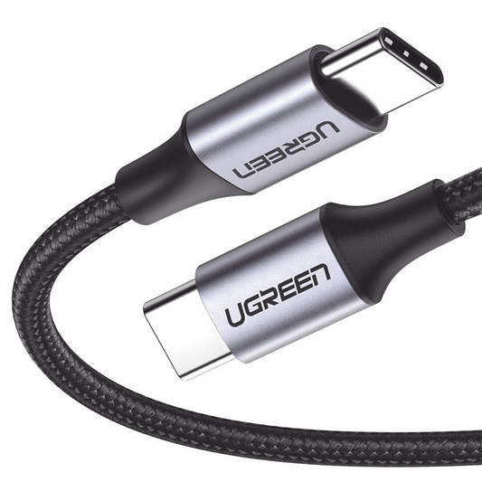 Cable USB-C a USB-C | 1 Metro (3.28 Pies) | Transferencia de Datos de 480 Mbps | Carga R�pida de Hasta 60W | QC 4.0/3.0/2.0 | PD3.0 | FPC | AFC | Protecci�n Integrada | Caja de Aluminio | Nylon Trenzado | Color Negro