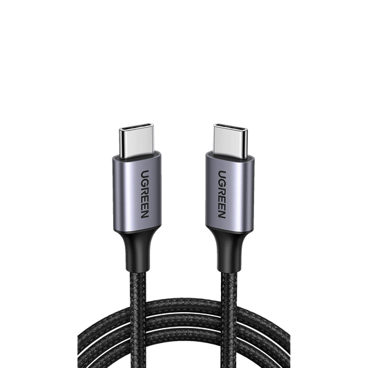 Cable USB-C a USB-C | 2 Metros (6.56 Pies) | Transferencia de Datos de 480 Mbps | Carga R�pida de Hasta 60W | QC 4.0/3.0/2.0 | PD3.0 | FPC | AFC | Protecci�n Integrada | Caja de Aluminio | Nylon Trenzado | Color Negro