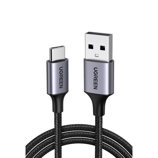 Cable USB-A a USB-C | 1 Metro (3.28 Pies) | Transferencia de Datos de 480 Mbps | Carga R�pida | QC 4.0/3.0/2.0 | FPC | AFC | Protecci�n Integrada | Caja de Aluminio | Nylon Trenzado | Color Negro