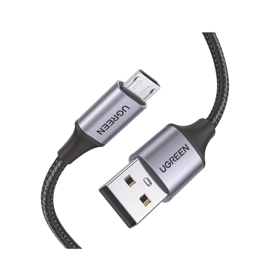 Cable USB-A a Micro USB | 1 Metro (3.28 Pies) | Carga R�pida | QC 3.0/2.0 | FPC | AFC | Transferencia de Datos de 480 Mbps | Recarga hasta 18W | Protecci�n Integrada | Caja de Aluminio | Nylon Trenzado | Color Negro