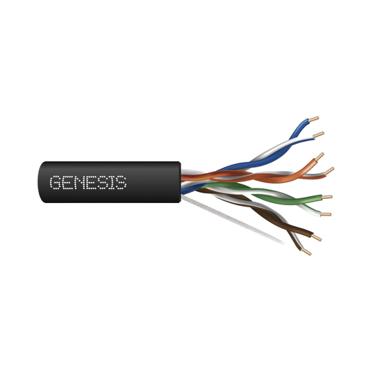 Bobina de Cable de 305 Metros (1000 Pies) UTP Cat6 RISER / Color Negro / UL, CMR SPNLS, Probado a 350 Mhz / Para Aplicaciones de CCTV, Redes de Datos, IP Megapixel, Control RS485