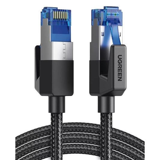 Cable Ethernet Cat8 CLASS F/FTP Redondo con Malla de Nylon 2 Metros (6.56 Pies)