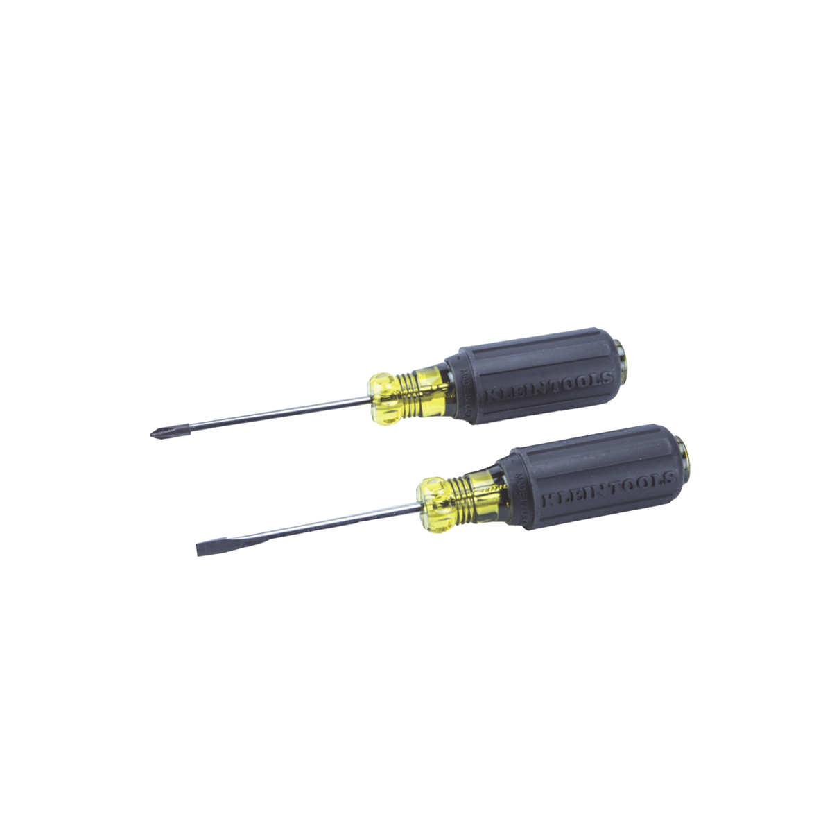 Juego de 8 Desarmadores con Mango Cushion-Grip™: 2 de punta Plana de 1/4'' (6.4 mm) y 5/16'' (7.9 mm); 2 de punta Cabinet de 5/16'' (7.9 mm) y 3/16'' (4.8 mm); tres de punta Phillips n.º 1, n.º 2 y n