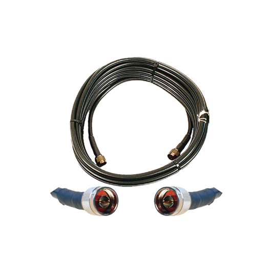 Jumper Coaxial de 50 Ohm con Cable Wilson-400 | Conector N Macho en los Extremos | 15.24 Metros (50 Pies) de Longitud.