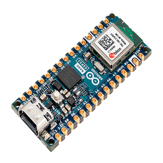 Placa Desarrollo Arduino Nano ESP32 / Microcontrolador ESP32-S3 Dual-Core 240 MHz / Wi-Fi 4 802.11 b/g/n + Bluetooth LE 5.0 / 16 MB Flash Externa + 8 MB PSRAM / Compatibilidad Arduino Cloud + MicroPython / USB-C + Conectividad IoT