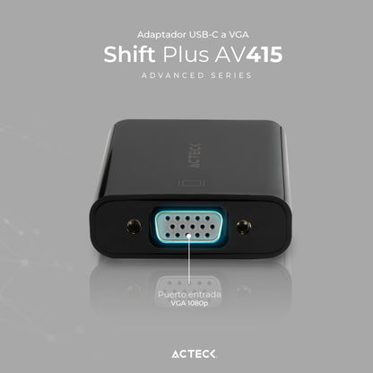 Adaptador USB-C a VGA ACTECK AV415 - Vista 3