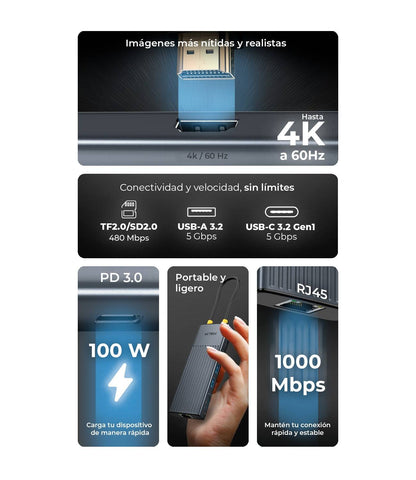 Concentradores Hub ACTECK NEXUS DOCK PRO HN930 - Vista 4