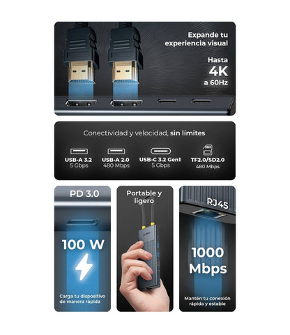 Concentradores Hub ACTECK NEXUS DOCK ULTRA HN950 - Vista 4