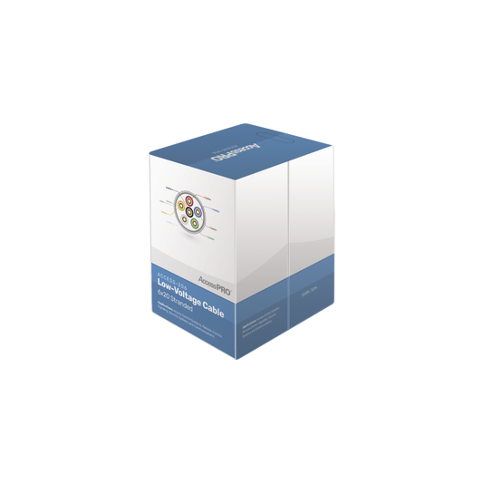 Bobina de 305 Metros (1000 Pies) con 6 Conductores de Cobre Trenzado Calibre 20, Aislamiento Individual de FRPVC de Alta Calidad, Cubierta Exterior de PVC con Protecci�n Anti-Flama CM. Para Aplicaciones de Control de Acceso