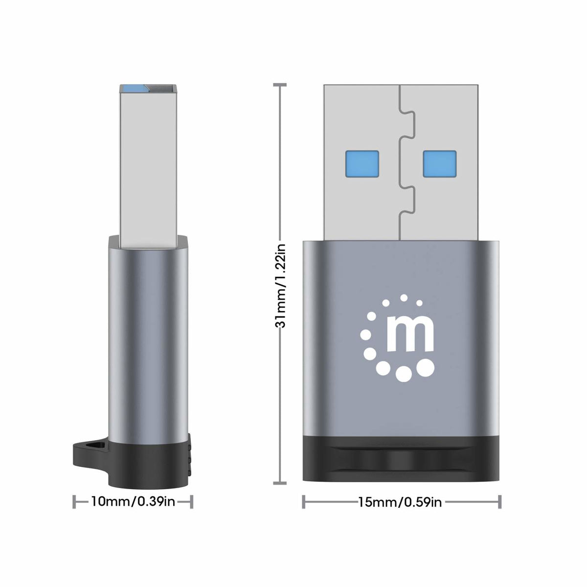 Adaptador USB-A a USB-C MANHATTAN 356305 - Vista 5