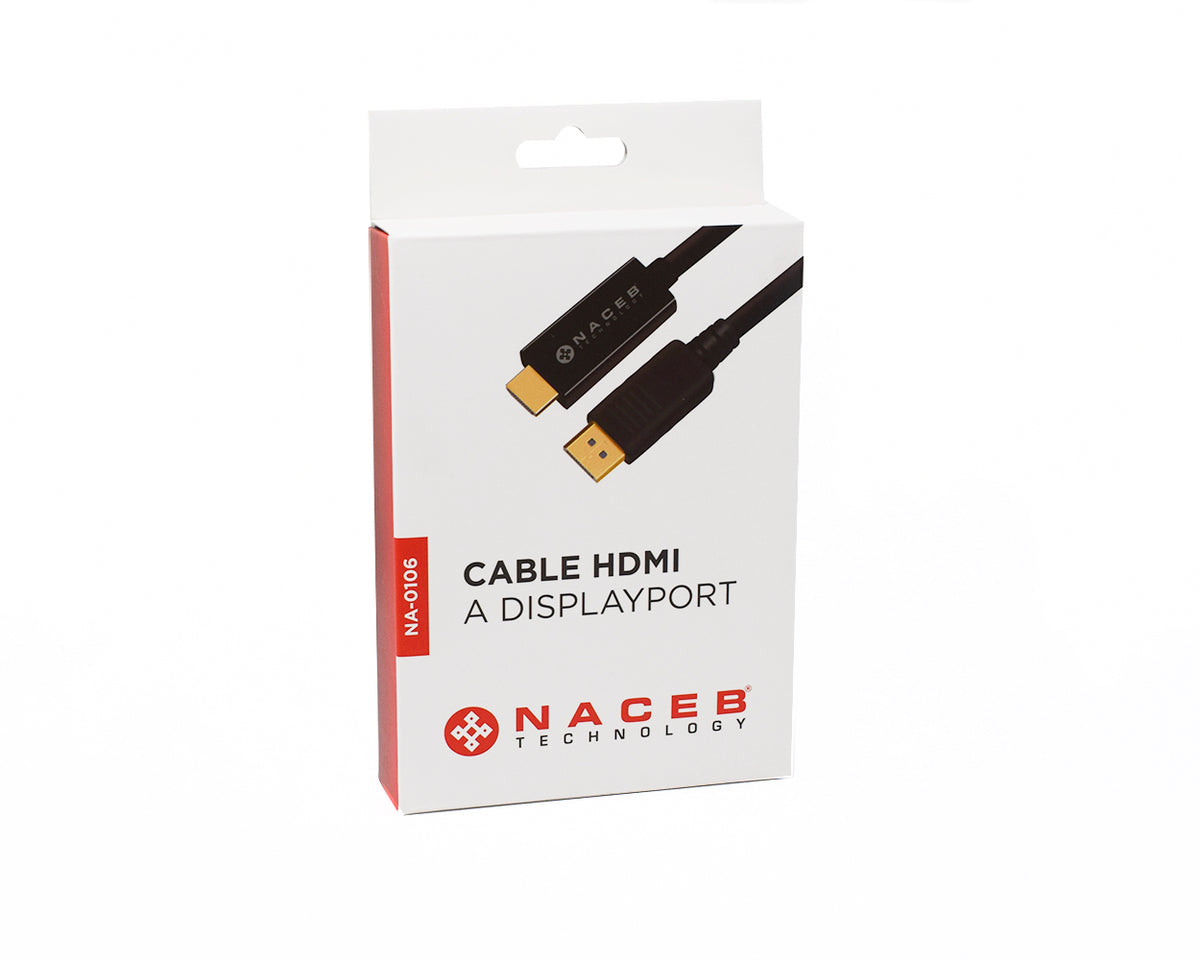 Adaptador HDMI a DisplayPort Naceb Technology NA-0106 - Vista 6