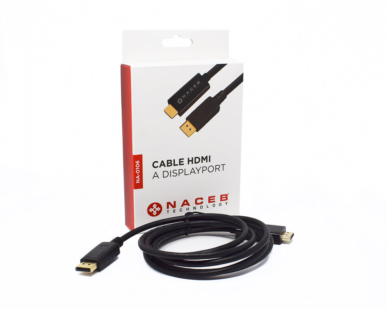 Adaptador HDMI a DisplayPort Naceb Technology NA-0106 - Vista 2