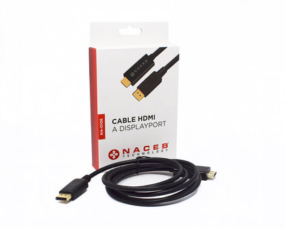 Adaptador HDMI a DisplayPort Naceb Technology NA-0106 - Vista 2
