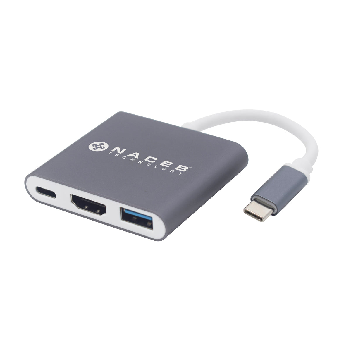 Adaptador Tipo C a HDMI + USB 3.0 + PD Naceb Technology NA-0111 - Vista 2