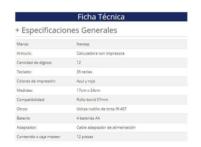 Calculadora Nextep NE-195 - Vista 2