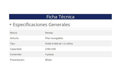 Pila Nextep NE-280CR - Vista 2
