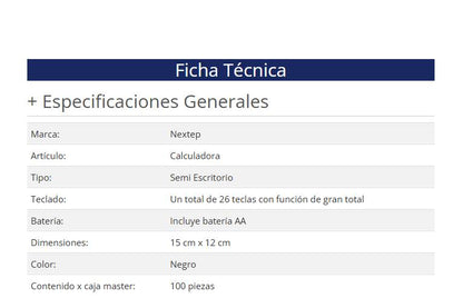 Calculadora Nextep NE-183 - Vista 2