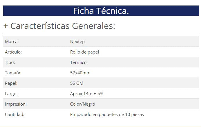 Rollo de papel térmico Nextep NE-528 - Vista 2