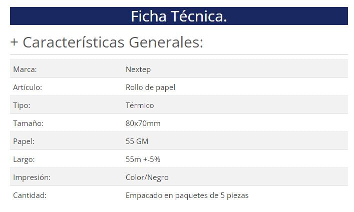 Rollo de papel térmico Nextep NE-529 - Vista 2