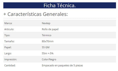 Rollo de papel térmico Nextep NE-529 - Vista 2