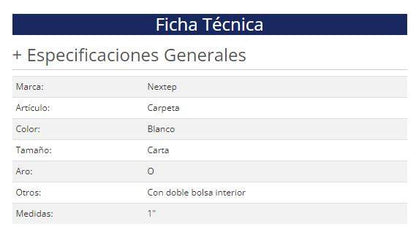 Carpeta Nextep NE-013U - Vista 2