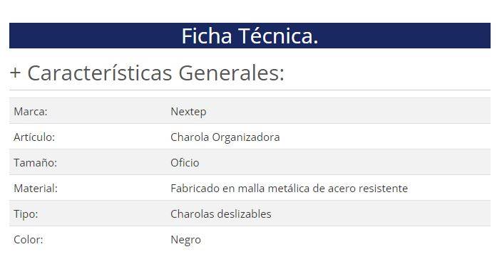 Charola Nextep NE-162 - Vista 2