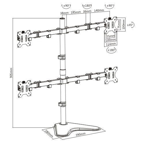 Soporte OVALTECH OVME-Q1332 - Vista 5