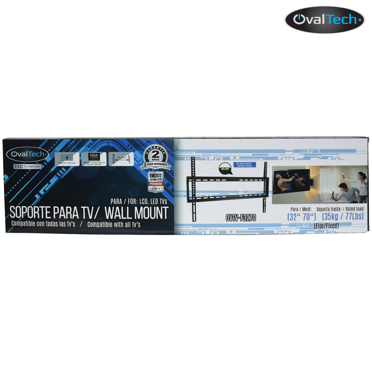 Soporte de Pared FIJO para TV  OVALTECH OVTV-F3270 - Vista 3