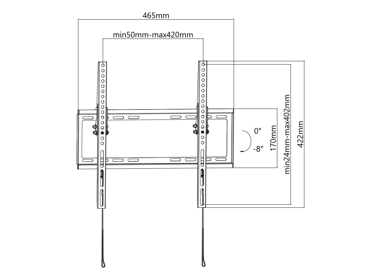 Soporte de Pared FIJO para TV  OVALTECH De 32 - Vista 3