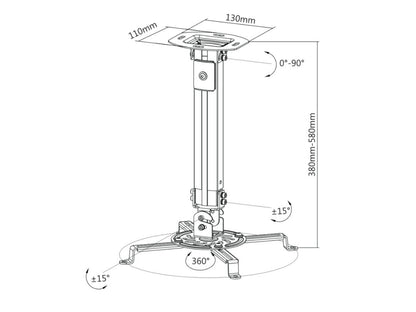 Soporte de Acero para Proyector OVALTECH OVPR-580MM - Vista 4