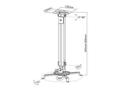 Soporte de Acero para Proyector OVALTECH OVPR-900MM - Vista 2