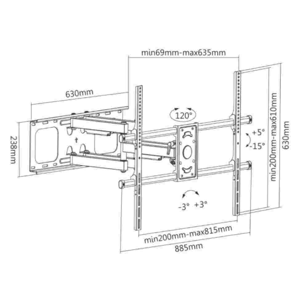 Soporte de Pared Móvil para TV OVALTECH OVTV-M5090 - Vista 5