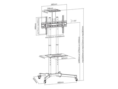 Soporte de Piso Móvil para TV OVALTECH OVTV-CA3770 - Vista 3