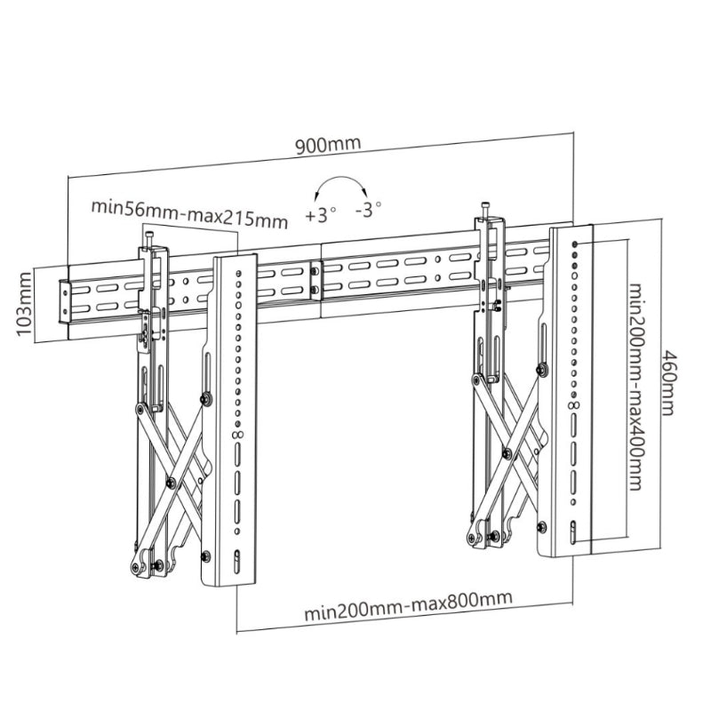 Soporte para Videowall OVALTECH OVW-3770 - Vista 3