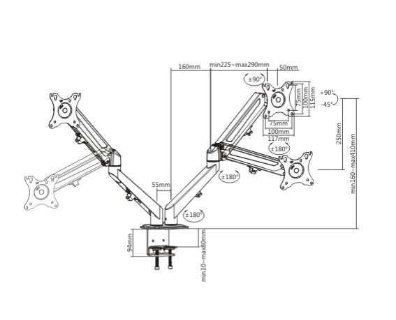 Soporte para Monitor OVALTECH OVM-D1727 - Vista 6