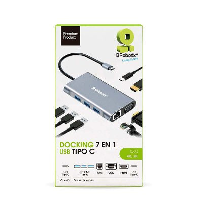 Docking 7 EN 1: USB V3.0 tipo C a USB V3.0 BROBOTIX 6001202 - Vista 4